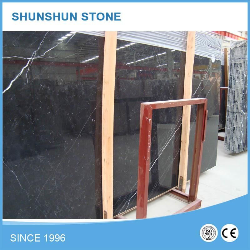 China Black Marquina Marble Slabs for Wall and Floooring