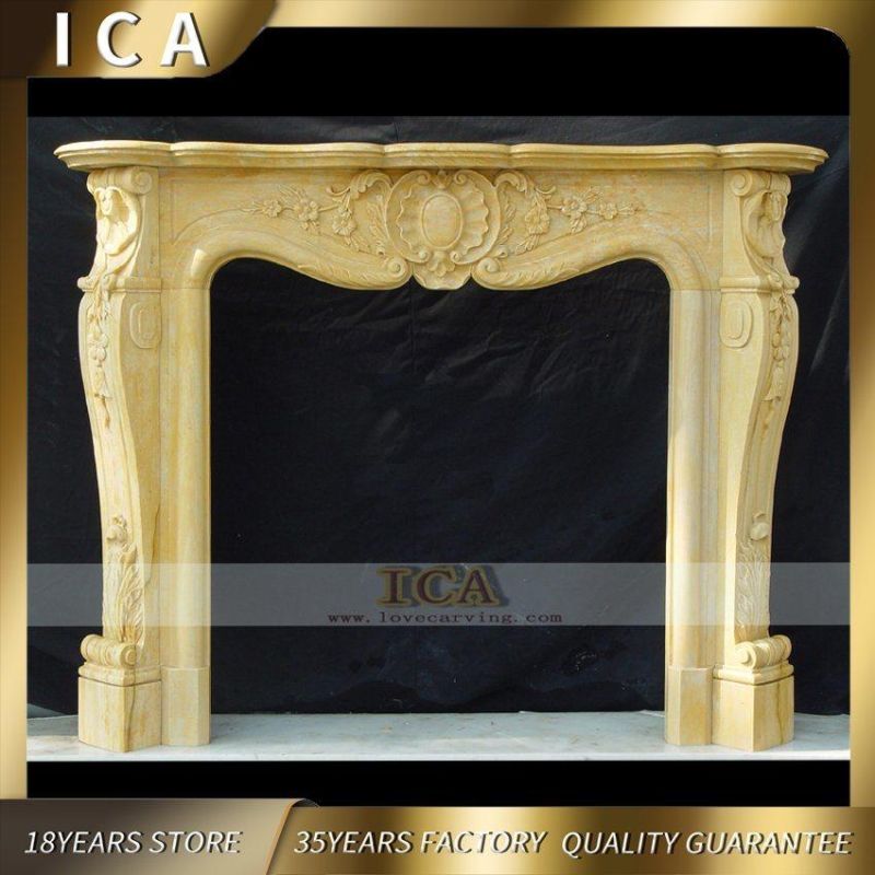 Stone Carved Marble Fireplace Mantel Home Decoration Design Fireplace