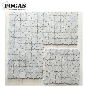 Star Carrara White Marble Backsplash Wall Stone Tile Mosaic