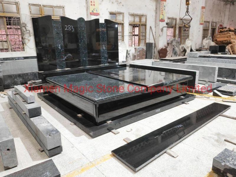China Headstone Black Granite Grave Stone Cemetery