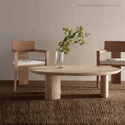 Home Furniture Matt Travertine Marble Coffee Table for Living Room