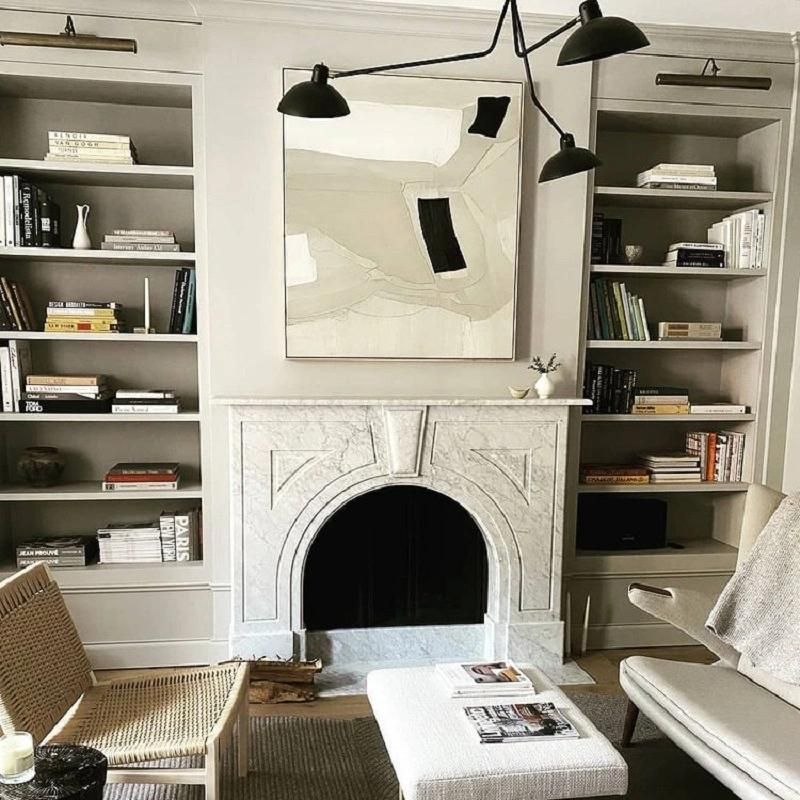 White Marble Fireplace Mantels for Room