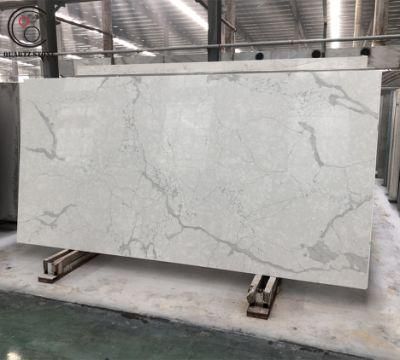 White Calacatta Quartz Stone Countertops 2-3cm Slabs