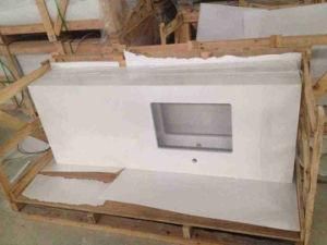 Popular Ice White Engineered Quartz Stone for Kitchen Countertop