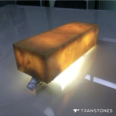 Customized Onyx Sheet Interior Decorated Polished Alabaster Light Box