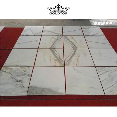 Grey/White/Golden/Yellow/Polished/Leathered/Honed/Flamed Calacatta White/Gold Customized Marble Tiles for Wall and Floor