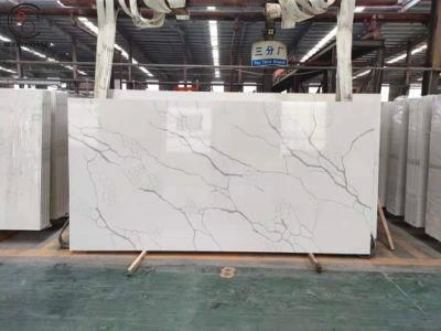 Artificial Quartz Stone Marble Look Stone Slab Color Calacatta Quartz Worktops