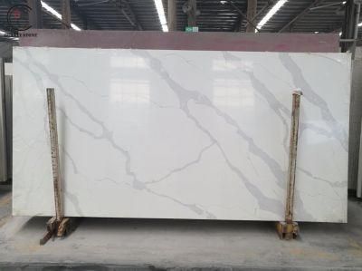 Polar White Color Calacatta Series Quartz Stone with Large Size for Brazil Market