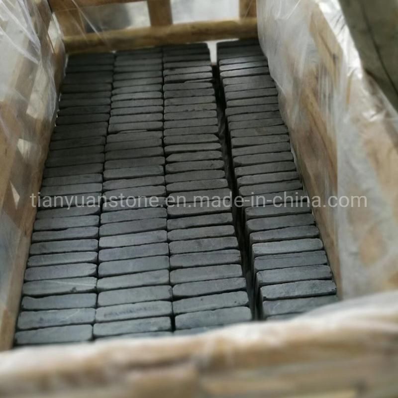 Riven Black Slate Driveway Paving Stone, Patio Cobble Stone