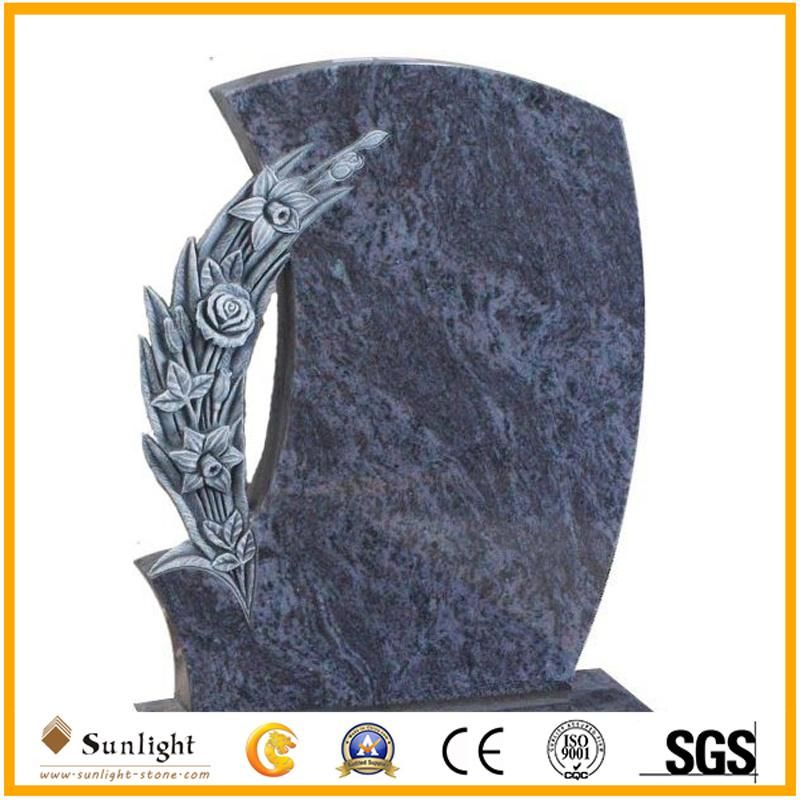 Modern Design India Bahama/Orion/Vizag Blue Granite Engraving Tombstone