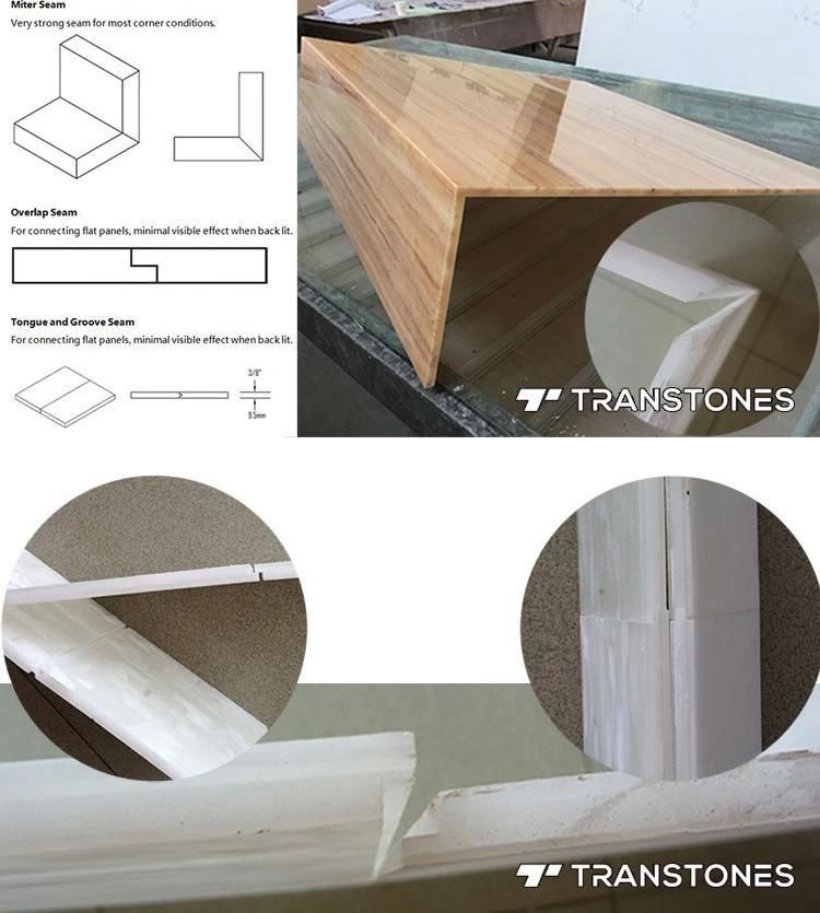 Modern Design 3D Fake Stone Panel Alabaster Big Indoor Wall Slab