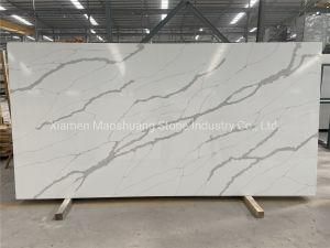 Artificial Stone Beige/Grey Polished/Honed Calacatta White Quartz for Floor/Wall Slabs/Tiles/Countertops/Stairs/Sills/Column/Mosaic Interior