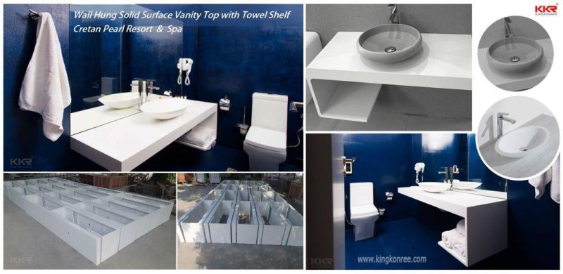 Kkr Solid Surface Stone Bathroom Vanity Top Corian Marble Countertop Vanity Set