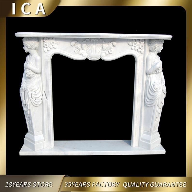 Indoor Natural Marble Fireplace and Stone Fireplaces