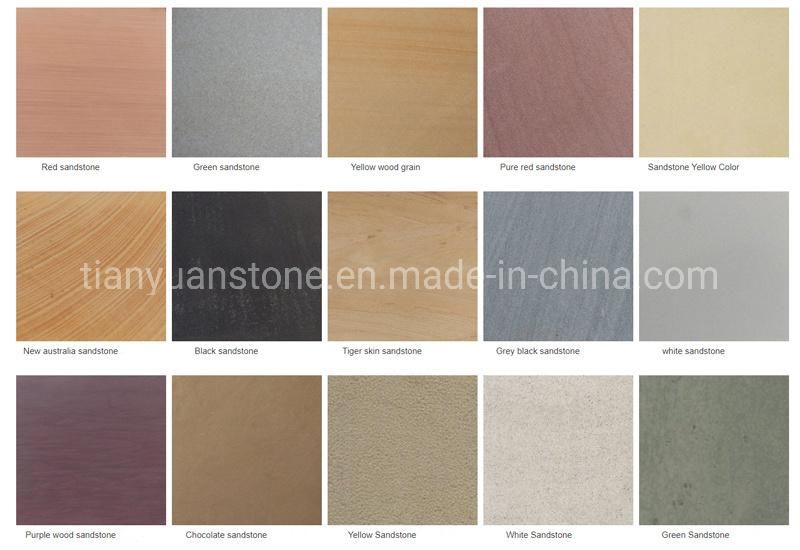 Black Sandstone Tile with Flamed/Honed/Bushhammered Finish for Wall Cladding and Paving