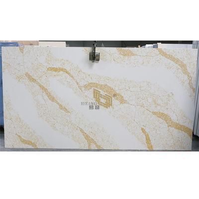 Yellow/Gold/White Quartz Slabs Countertop/Bentch/Vanity/Worktop Building Engineering