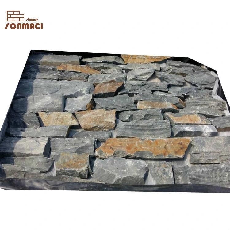 Natural Grey Slate Free Form Stone Brick