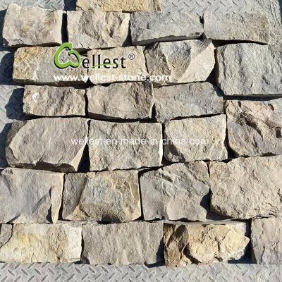 Natural Irregular Piece Yellow Gneiss Outside Loose Wall Stone Veneer