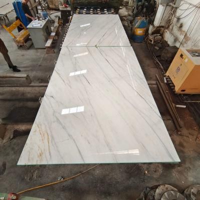 Book-Matched Oriental Calacatta White Golden Marble Slab for Tiles