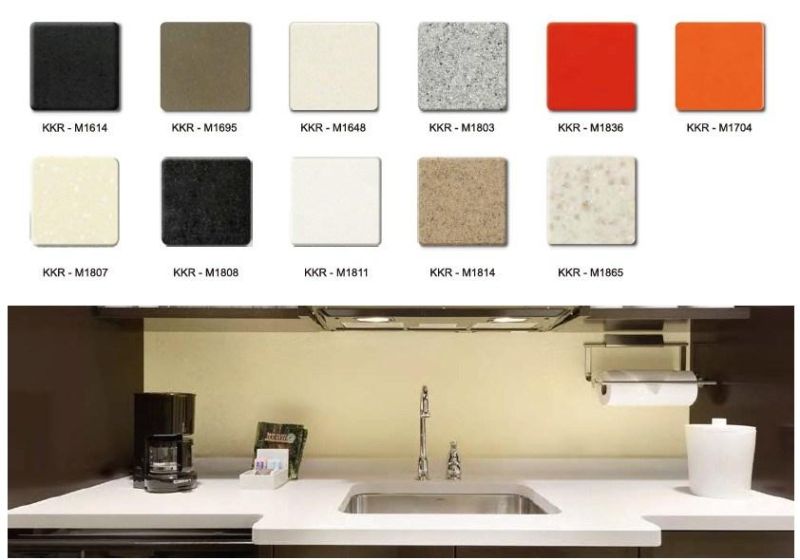 Marble Look Faux Stone Acrylic Solid Surface Worktops