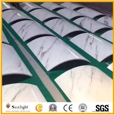 Polished Volakas White Marble Column Covering for Hall