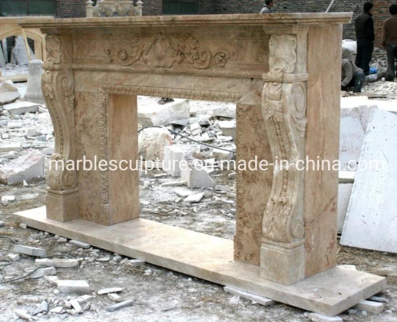 Factory Sale Stone Sculpture Decoration Classic Marble Fireplace (SYMF-046)