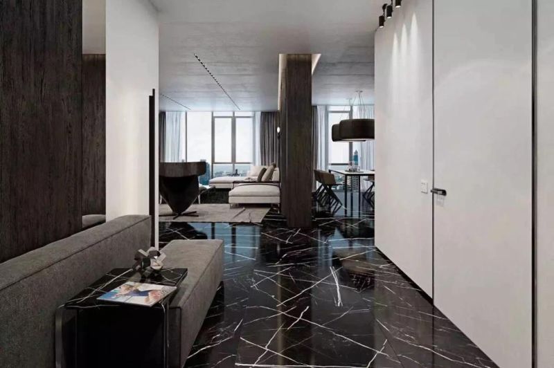 Chinese Nero Marquina Marble Slabs with Very Competitve Price