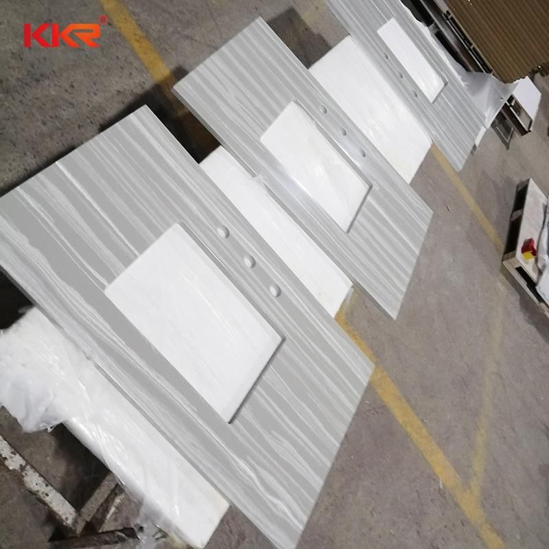 Kingkonree Customized Artificial Stone Sparkle Black Quartz Kitchen Countertop