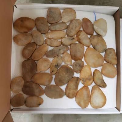 Garden Path and Bathroom Floor Decorative Sliced Pebble Stone Tile on Mesh