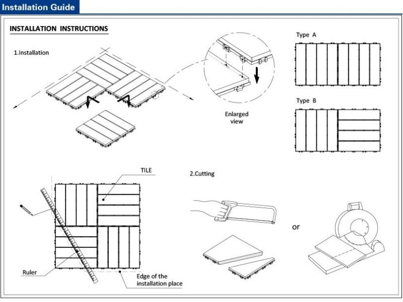 High Standard Stone DIY Tile with Self-Lock System