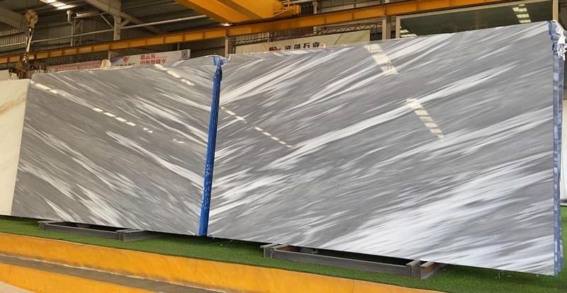 Popular Natural Blue Marble/45 Degree Grey Slab and Tile for Hotel Wall Floor Decorate
