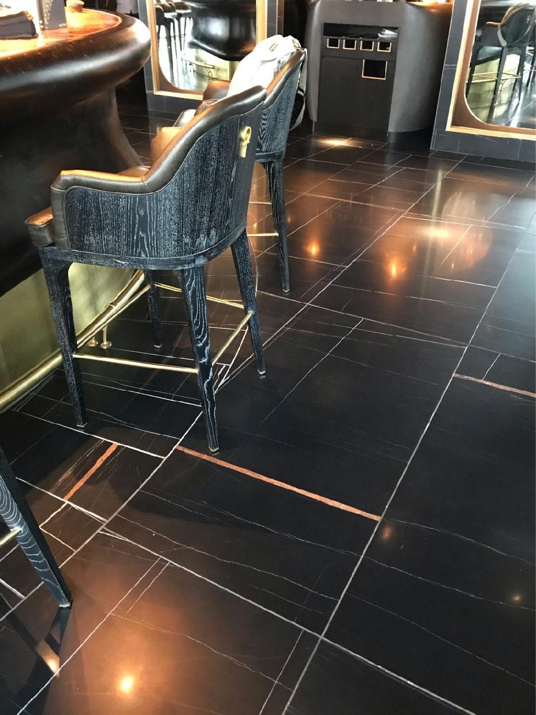 Polish Black Marble Slabs Stone Tiles for Floor/Flooring Wall Tiles Design