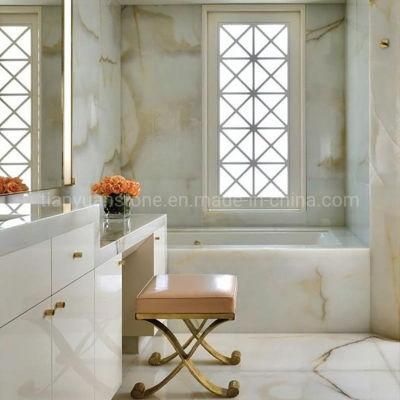 Natural Translucent White Onyx Tile for Interior/Bathroom/Background Floor/Wall/Hotel/Kitchen/Indoor/Desk