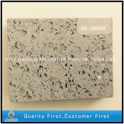 Cheap Grey Sparkle Artificial Quartz Stone Kitchen/Bathroom Floor Tiles