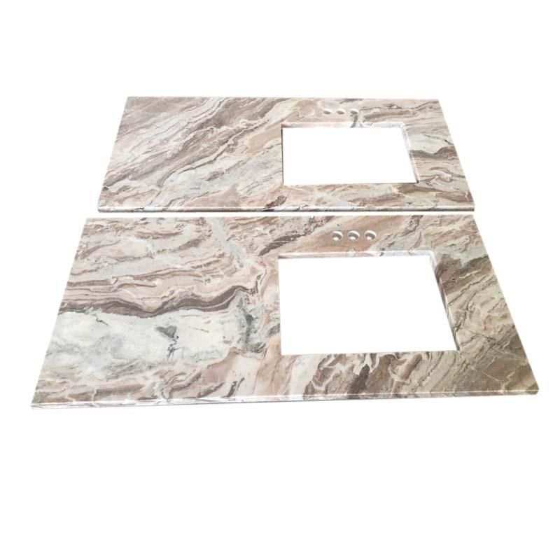 Wholesale Fantasy Brown Granite Bathroom Counertop Vanity with Undermount Ceramic Sink