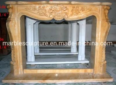 Indoor Natural Stone Carved Marble Fireplace for House Decoration (SYMF-134)