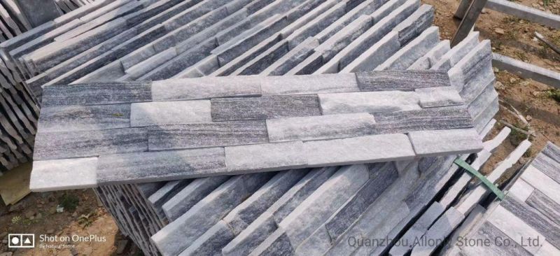 Cloud Grey Quartzite Cultural Stone Panel and Stacked Stone for Wall Cladding and Kitchen Backsplash