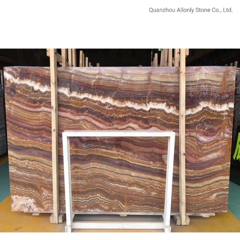 Natural Backlit Interior Wall Cladding Panel Transparent Wooden Vein Onyx