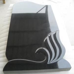 Russian Style Black Granite Headstone