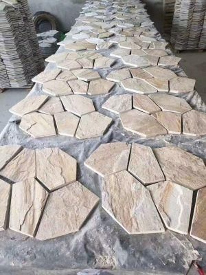 Hot Selling Irregular Shaped Stone Slate Plate Paving Flooring Tiles