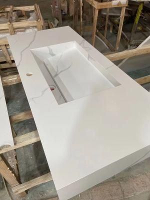 One-Piece Sintered Stone Customized Bathroom Vanity