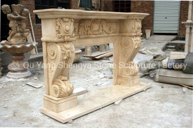 Chinese Supplier Stone Carving Marble Fireplace for Wholesale (SY-MF335)