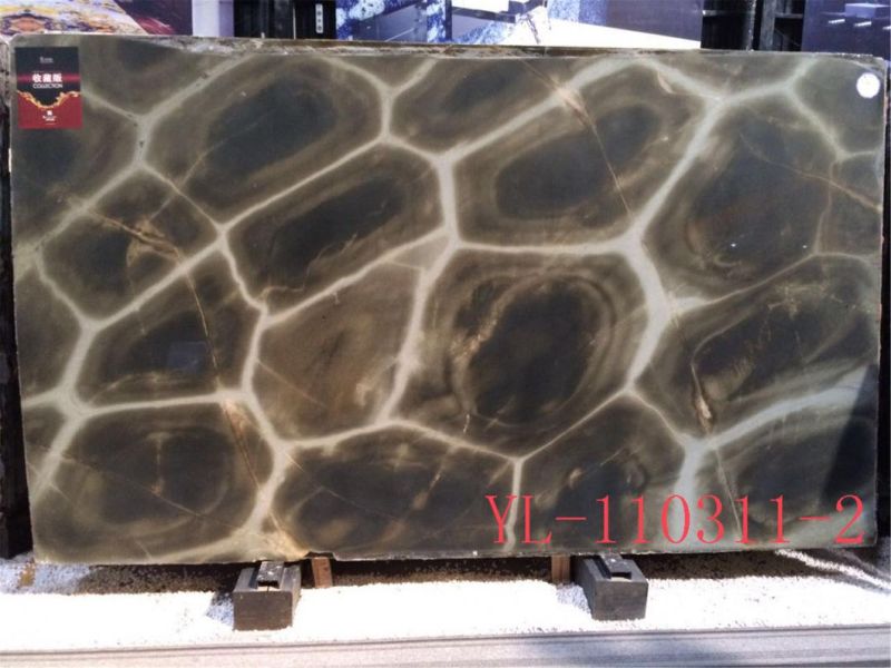 Moire Green Blue Marble Slabs for Interior Flooring Wall Decoration