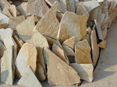 Yellow Slate Irregular Paving Flagstone (SSS-86)
