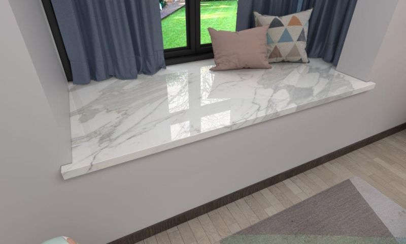 Whtie Calacatta Natural Italian Marble Table Background Flooring