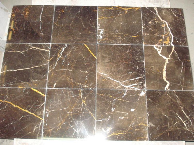 St. Laurent Marble Natural Brown Marble with White Gold Veins Polished Big Slabs