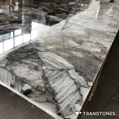 Interior Building Material Translucent Polished Alabaster Hotel Wall Panel