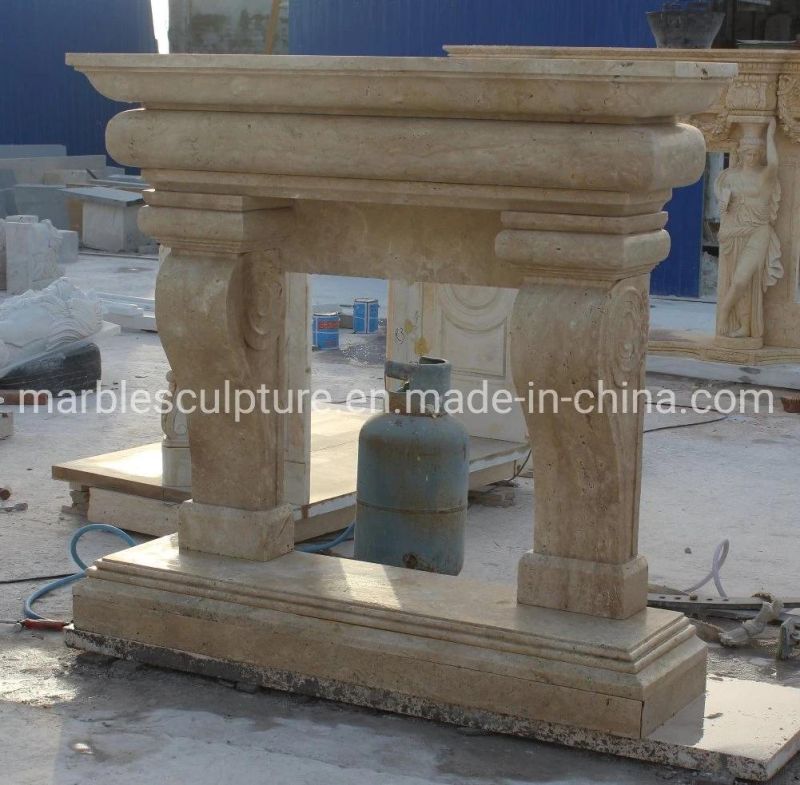 High Quality Middle Simple Style Marble Fireplace (SYMF-294)