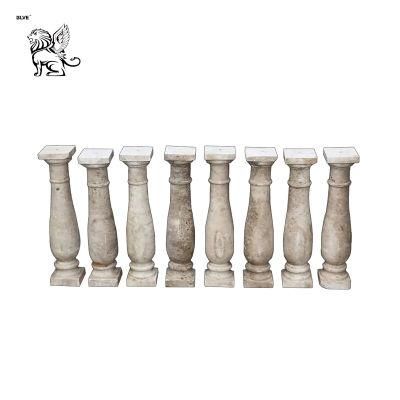 Factory Supply Pure White Natural Roman Pillar Marble Balcony Column Mcy-37
