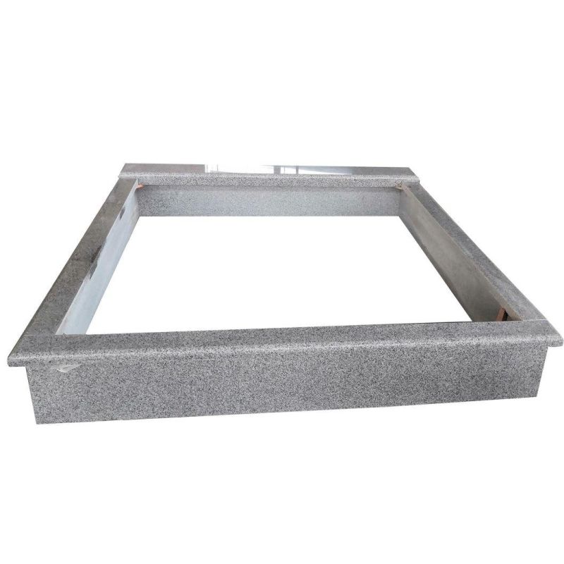 Polished G603 Light Grey Granite Double Tombstone Monument Romania Style